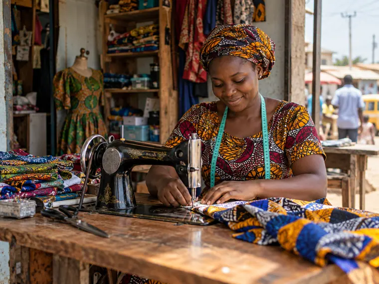 Small-business owner at work